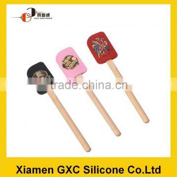 heat-resistant silicone spatulas with wooden handle