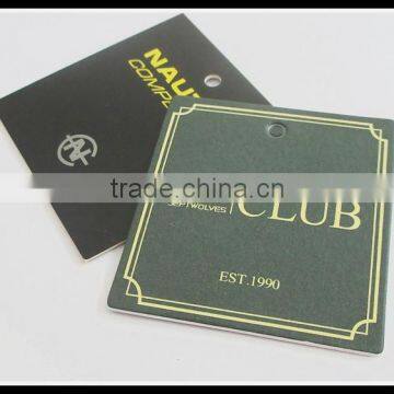 Custom good quality recycled paper price ticket swing tag cardboard for clothes