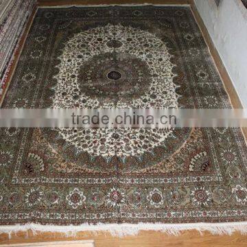 persian tradicional silk carpet hand knotted silk rug