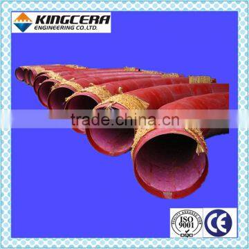 Mining chute impact wear resistant alumina ceramic lined pipe tube