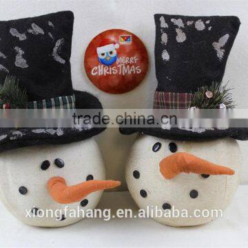 WHOLESALE 12" STANDING PLUSH SANTA SNOWMAN VINTAGE STYLE ORNAMENT
