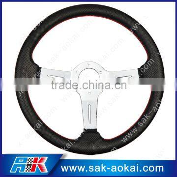 14 inch spoke chrome leather steering wheel