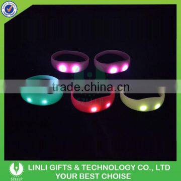 Logo Printed LED Light Silicone Wristband Fashion Charm Silicone Bracelet