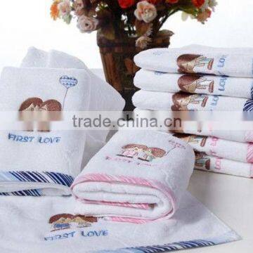 zero twist hair towel with embroidery