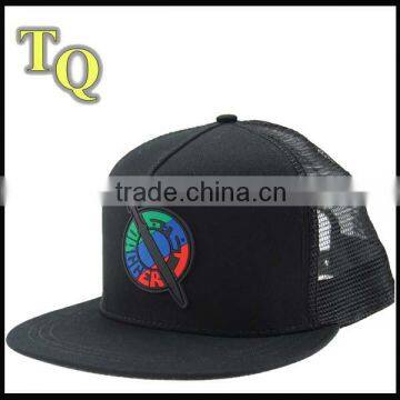 5 panel flat brim wool embroidered mesh trucker snapback hats