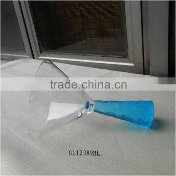 Handmade Blue Color Heavy Stem Design Cocktail Glasses photo-4