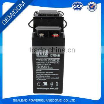 High quality manufacturer 12v 100AH Front Terminal battery for solar panel