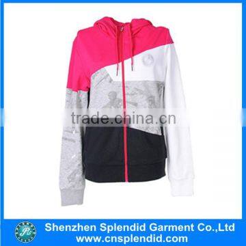 wholesale custom women winter design cotton zip up plain hoodies