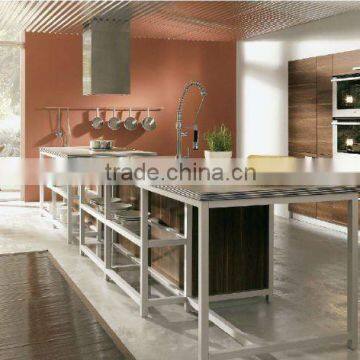 Modern melamine kitchen cabinet with island