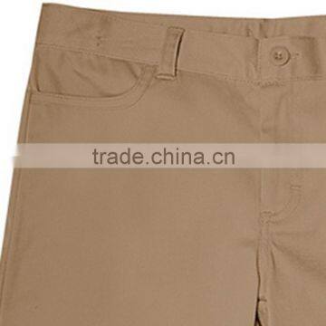 2016 New Arrival Little Boys Basic Matchstick Kahki Primary School Uniform Design Stretch Shorts photo-2