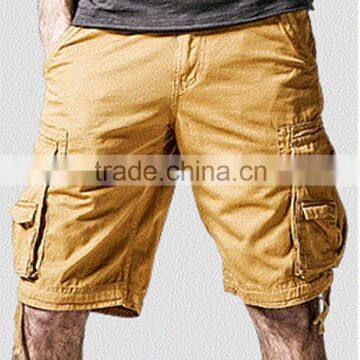 2016 Summer fashion heavy cotton cargo shorts heavy washed