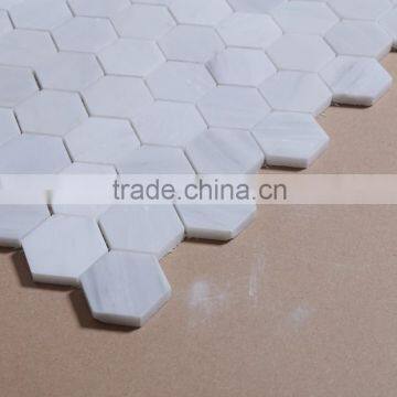 century 2 polished marble oriental white hexagon tile for bathroom