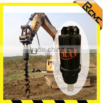 Post hole cement earth auger for backhoe loader