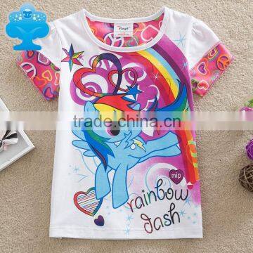 2-6y (G6126) character cartoon printed kids clothes summer t shirts kids designs baby girl my little pony tshirts