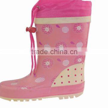 Cheap flower print rain boots for kids,custom made rain boots