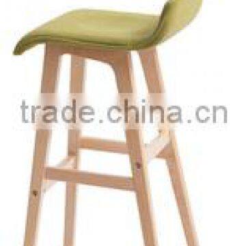 Green leather bar stool / woodern leg barstools