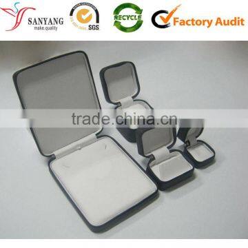 China packing box supplier cloth leather zipper jewelry packaging case box for various use ring/necklace/bangle/watch