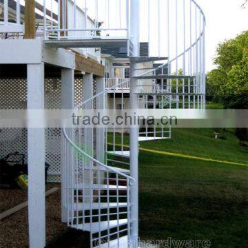 exterior metal Spiral Stairs in white