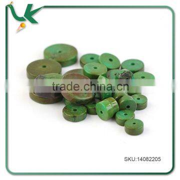 15.5" Strand Genuine Disk Turquoise Spacer Beads