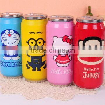 wholesale stainless steel vacuum flask zip-top bottle with straw