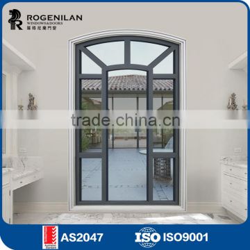 Rogenilan 108 series elegant design aluminum arched window for sale