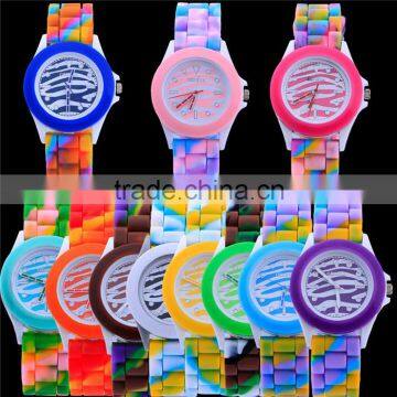 Wholesale Watches 2016 Camouflage Zebra Silicone Watches Rubber Watch Custom photo-3