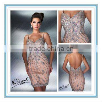 Lastest Spaghetti Straps Short Oscar Evening Dresses (EVMA-1023)