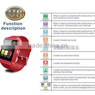 Bluetooth Smartwatch U8 U for IPhone 4/4S/5/5S Samsung S4/S5/Note 2/Note 3 Smartwatch Latest Wrist Watch Mobile Phone photo-4