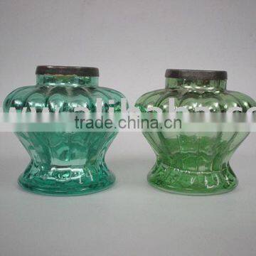 Coloured glass candle holder