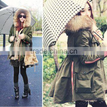 2016 elegant long down jackets for trendy womens winter clothing with raccoon fur collar outwear