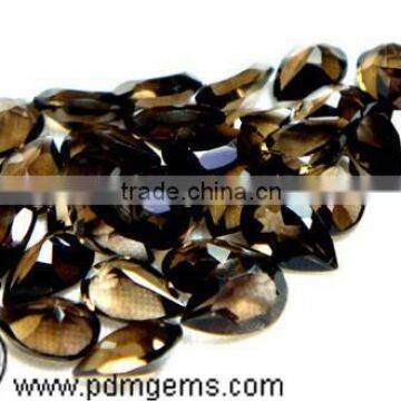 Smoky Quartz Pear Cut Faceted Lot For Gold Bands From Wholesaler