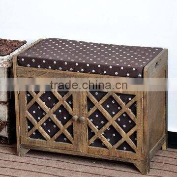 2015 new design entrance can sit wooden shoe rack