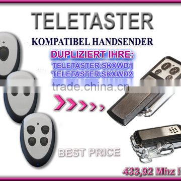 Teletaster SKXWD1, SKXWD2, SKXWD4 compatible garage door remote 433,92MHZ