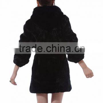 High Quality Rabbit Whole Skin Hat Long Jacket photo-6
