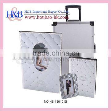 Elegant white large album suitcase