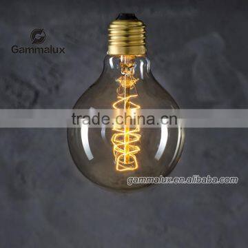 Globe 80 Spiral Vintage Light Bulb with Unique Spiral Filament..