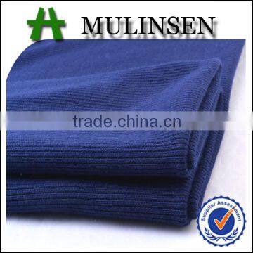 Mulinsen textile polyester spandex knitted rib skirt solid fabric