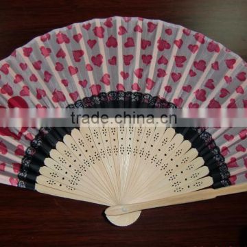 Trational hand fan bamboo handle with your logo