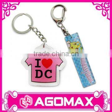 Custom design clear acrylic keyholder / plastic key chain / blank acrylic plastic keychain