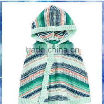 stripe knit cute girls children poncho