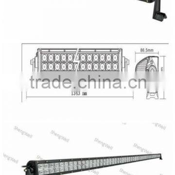 ShengWell auto led bar 288W 9--32V 50"INCH IP67 LED Bar 1year warranty epistar double row 50inch led light bar