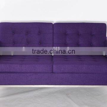 Two seat color wool fabric living room furniture deep purple sofa sale