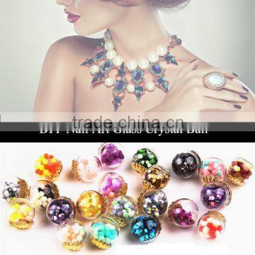 2016 Newest Wholesale DIY Nail Hollow Filled With Water Glass Crystal Ball, Decorative Nail Art