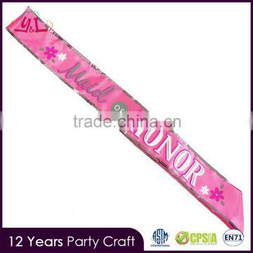 Maid Of Honor Sash For Wedding Accessory Gold Supplier