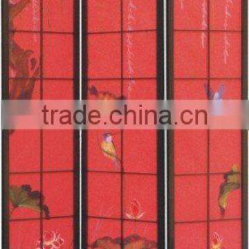 Lotus Leaf and Birds Shoji Screen