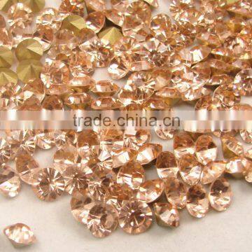 Specialized in full range of big sizes ss45 peach color pointback rhinestone chaton for fashion jeans