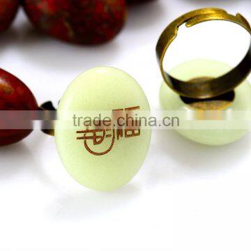 China Supplier Current Stone Pendant Ring Jewelry Wholesale Unique Bronze Rings With OEM Letter photo-6