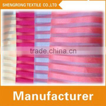 polyester colorful stripe organza fabric for women garment