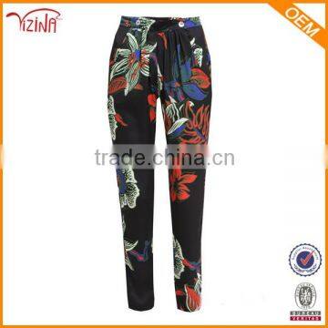 Elastic Waist Pants Pattern Fashion Silk Harem Pants