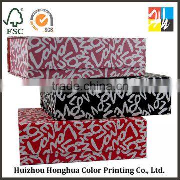 Paper Mini Foldable Storage Box Love Gift Packaging Box Hot Stamping Inside